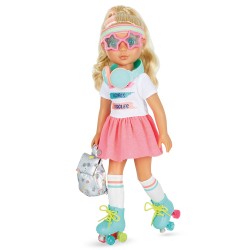 14" DOLL W/ ROLLER SKATES,...